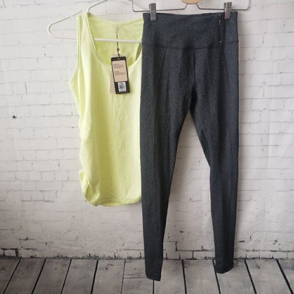 NEW Calia Lemon Ice Yellow Tank Essential High Rise Leggings Lot XS